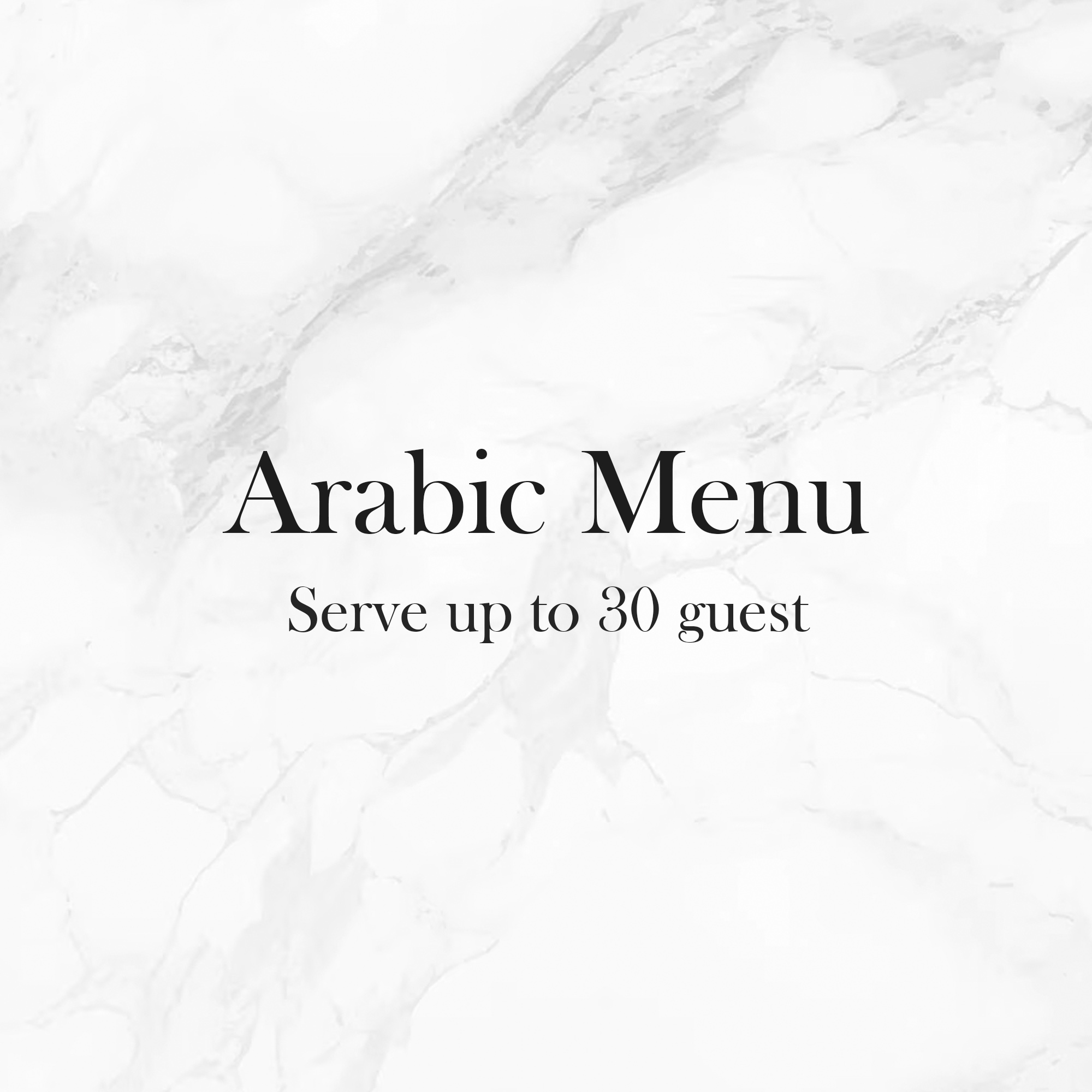 Arabic Menu (30 Guest)